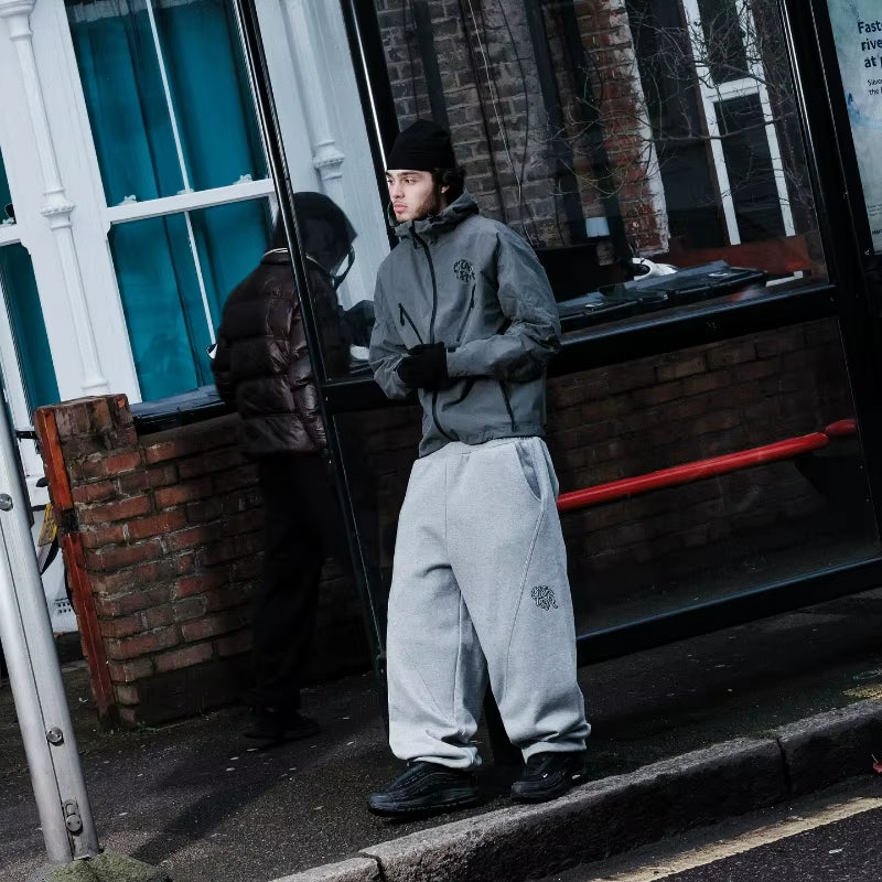 Y2K Trendy Joggers Street Retro Streamlined Seams Embroidery Logo Unisex Sweatpants Hip Hop Harajuku Oversized Fit Casual Pants