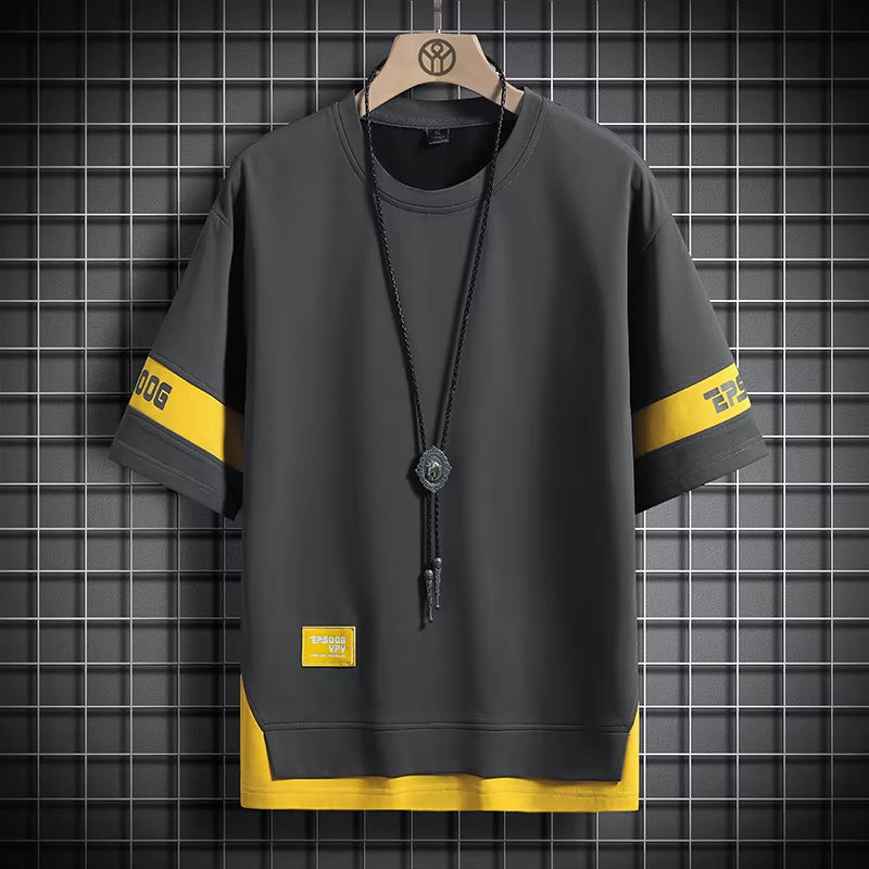 Hip Hop Loose Mens Streetwear T-Shirts Casual Classic 2025 Summer Short Sleeves T Shirt Black White Tshirt Tees Oversize 5XL