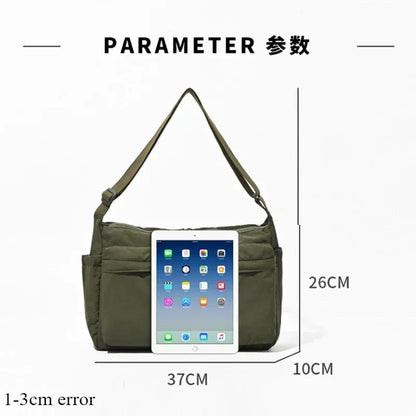 Casual Multi-Pocket Messenger Bags for Women Fashion Nylon Shoulder Bag Ladies Large Handbags Female Travel Shopping Tote Purse
