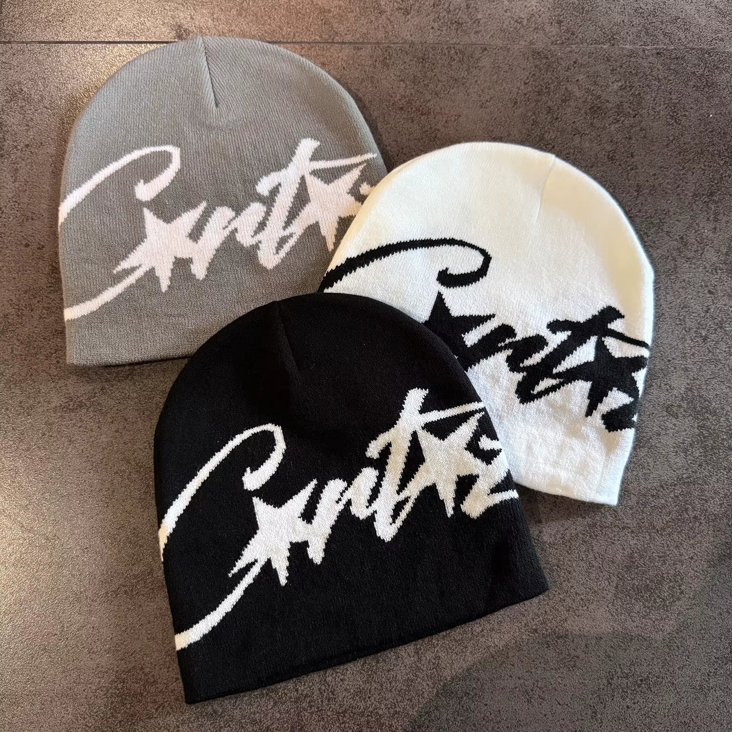 New Niche Knitted Hat Women'S Autumn and Winter Warm Pullover Cold Hat Street Photograph Concave Shape Wool Hat Trendy