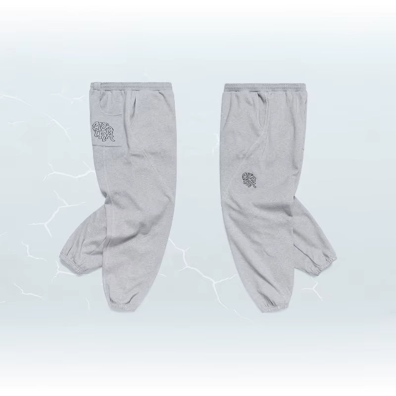 Y2K Trendy Joggers Street Retro Streamlined Seams Embroidery Logo Unisex Sweatpants Hip Hop Harajuku Oversized Fit Casual Pants