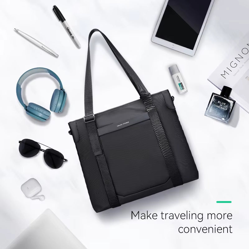 Multifunctional Leather Messenger Bag Men Black Crossbody Bag Large Capacity Stylish Men Shoulder Bag Men
